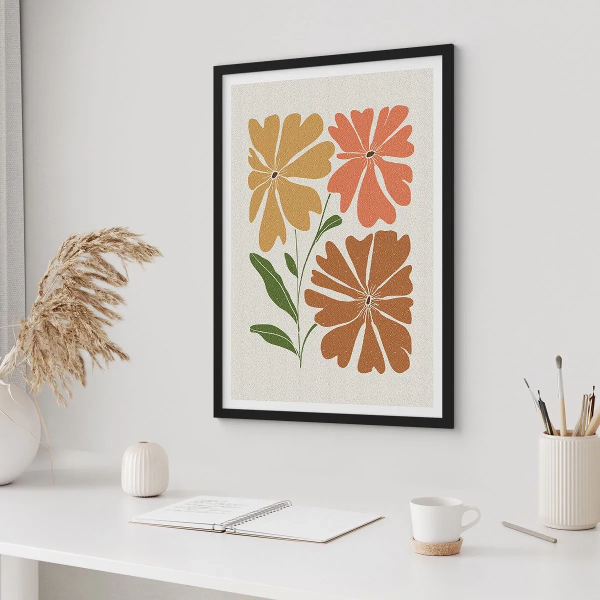 Poster in cornice nera - Natura e geometria - 70x100 cm