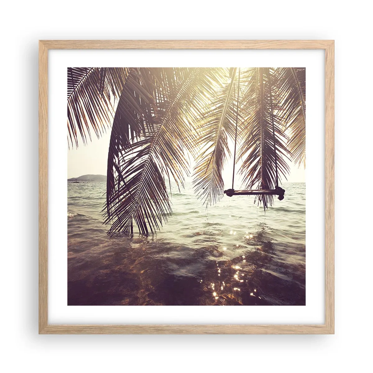 Poster in cornice rovere chiaro - Si può dondolare tra le nuvole a volontà - 50x50 cm