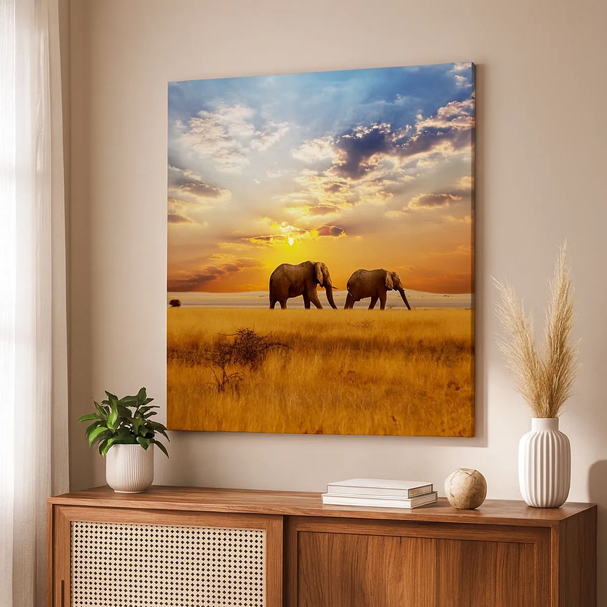 Quadro su tela - Stampe su Tela - Passeggiata familiare - 30x30 cm