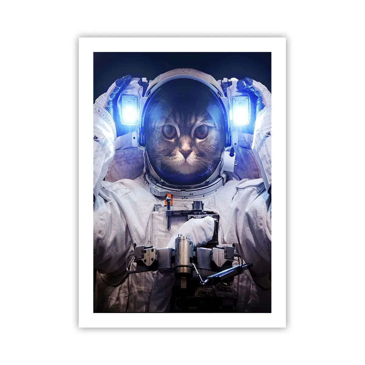 Poster - Gatto astronauta in tuta spaziale completa - 50x70cm - Houston, avete un problema - Decorazione murale moderna per soggiorno e camera da letto ARTTOR