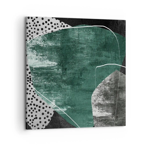 Quadro su tela - Stampe su Tela - Astrazione colorata con petalo d'oro - 50x50 cm