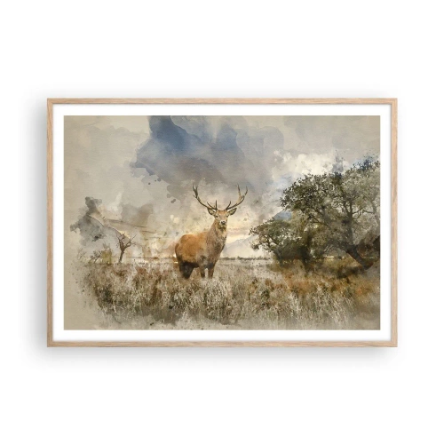 Poster in cornice rovere chiaro - Dignità - forza - maestosità - 100x70 cm