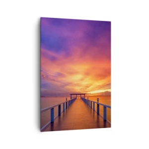 Quadro su tela - Stampe su Tela - Un molo che conduce al mare durante il tramonto - 70x100cm - Senza fine - Decorazione murale moderna per soggiorno e camera da letto ARTTOR