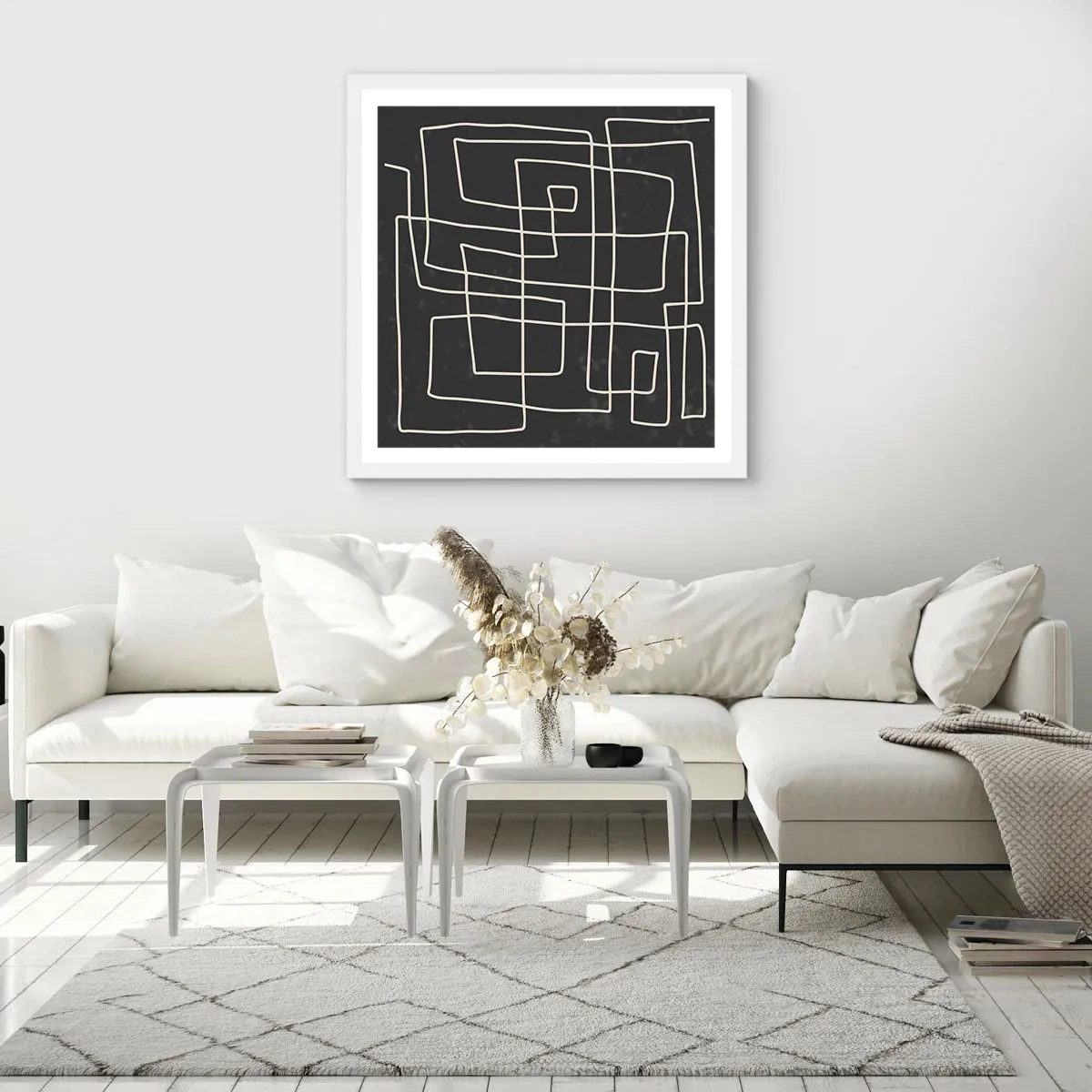 Poster in cornice bianca - Non è così semplice - 60x60 cm