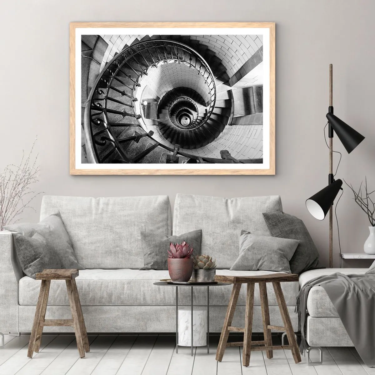 Poster in cornice rovere chiaro - Ancora più in alto - 70x50 cm