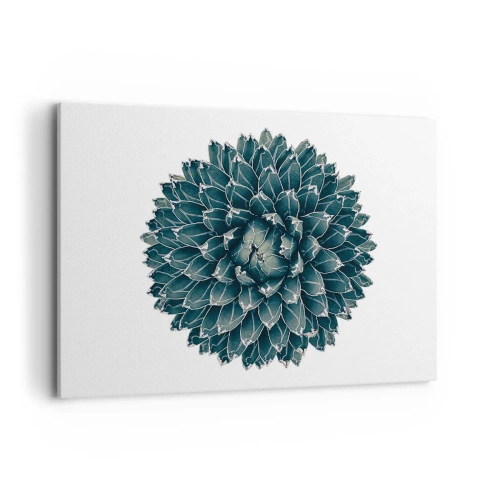 Quadro su tela - Stampe su Tela - Pianta succulenta simmetrica su sfondo bianco - 100x70cm - La stella del deserto - Decorazione murale moderna per soggiorno e camera da letto ARTTOR