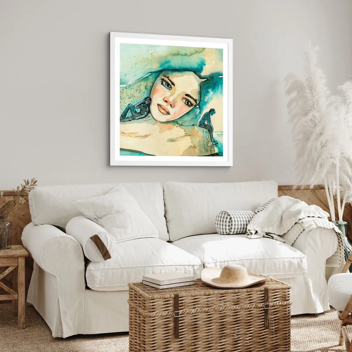 Poster in cornice bianca - Am I blue? - 50x50 cm