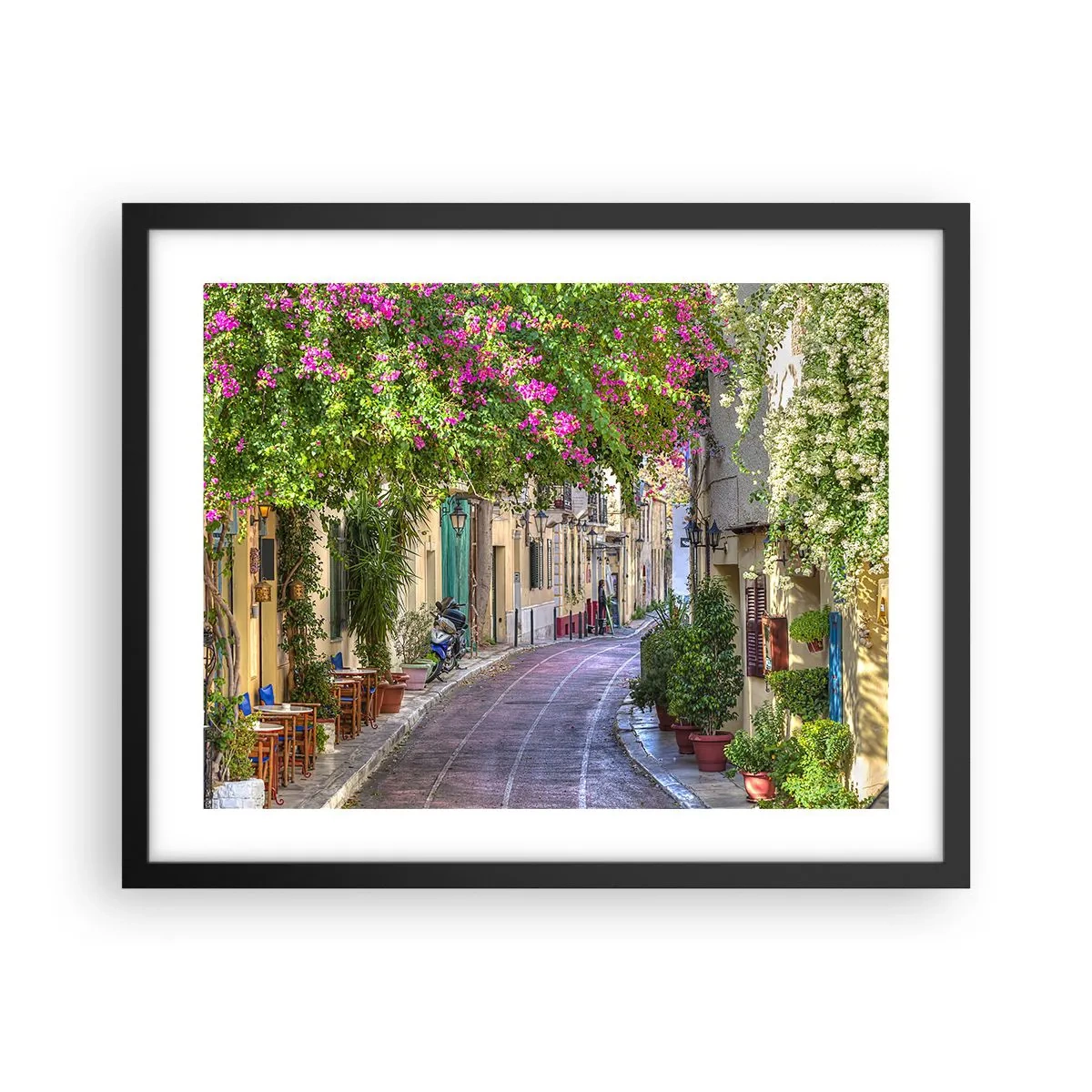 Poster in cornice nera - Angolo fiorito - 50x40 cm