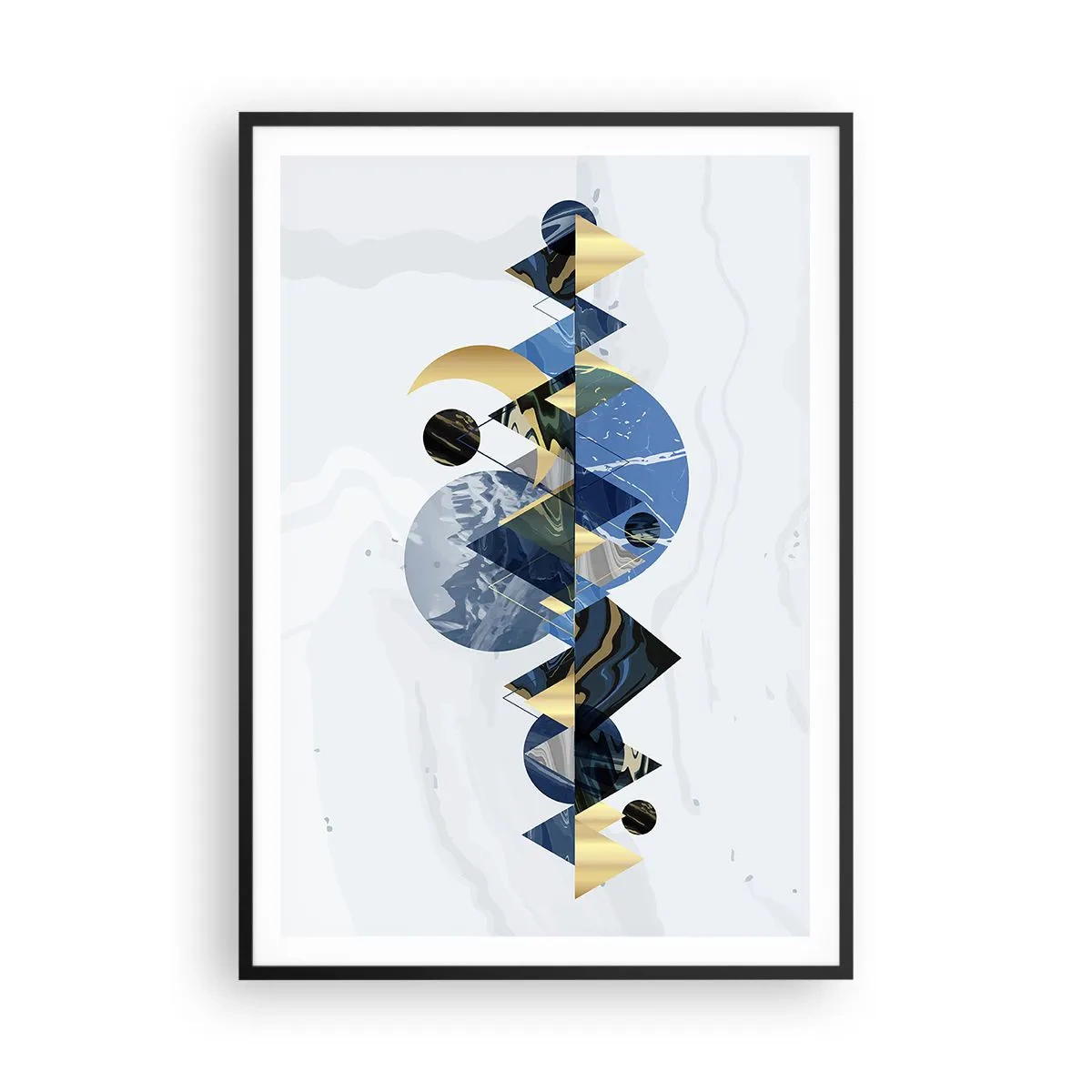 Poster in cornice nera - Paesaggio geometrico - 70x100 cm