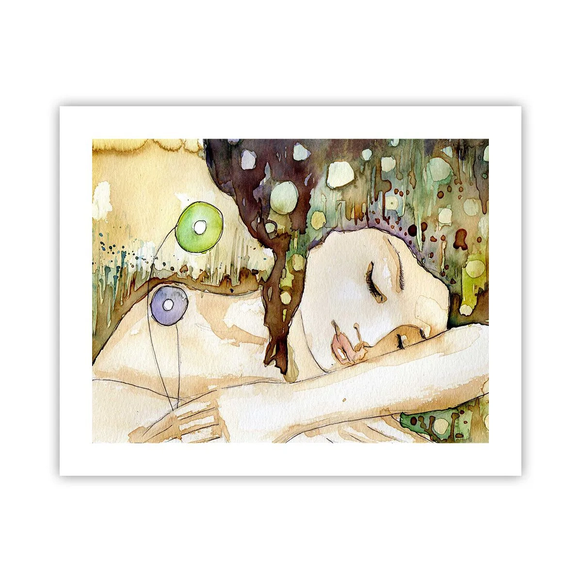 Poster - Sogno smeraldo e viola - 50x40 cm