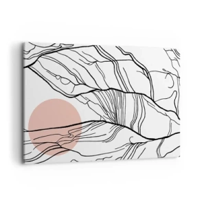 Quadro su tela - Stampe su Tela - Linee minimaliste con accenti geometrici - 120x80cm - Nella rete dei rami - Decorazione murale moderna per soggiorno e camera da letto ARTTOR