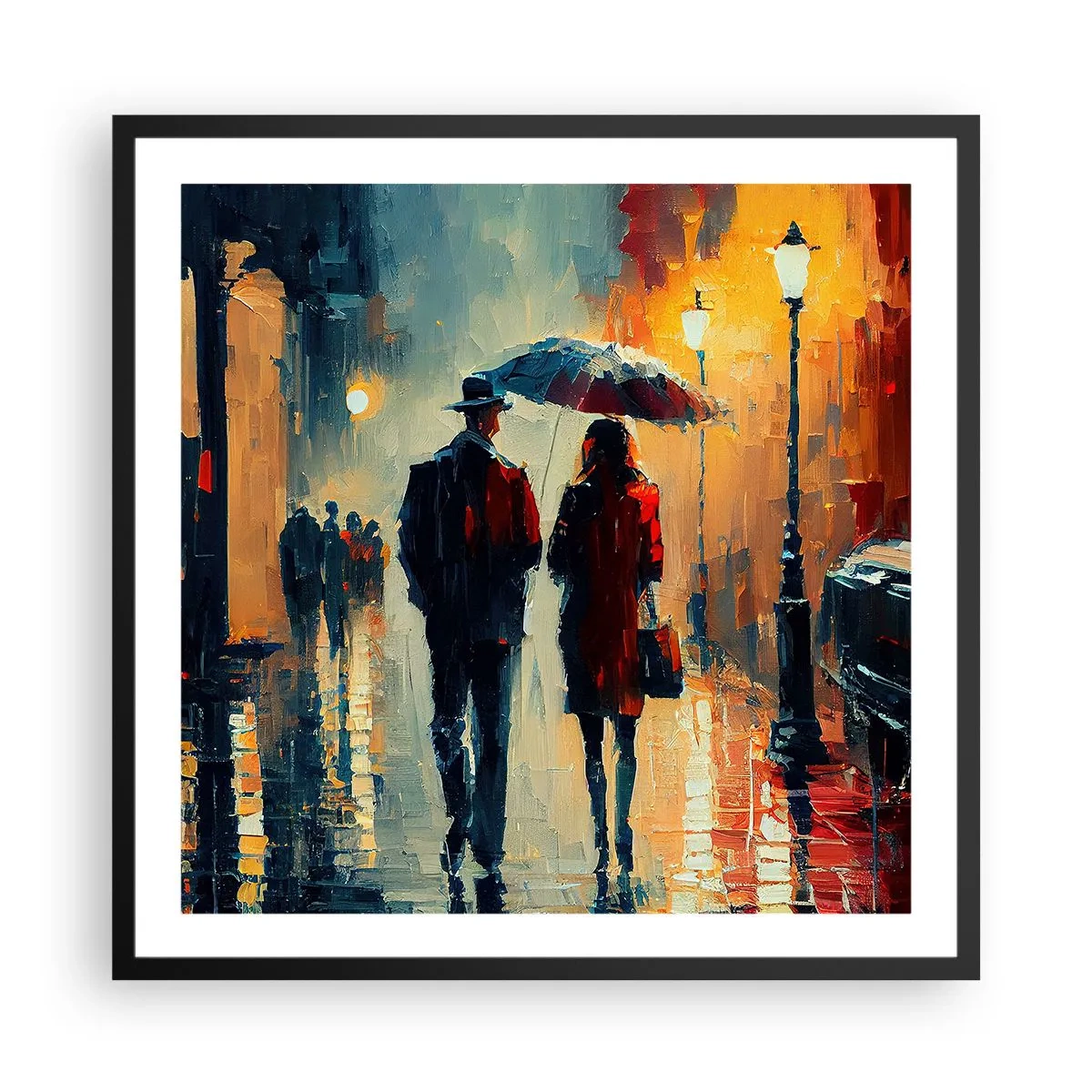 Poster in cornice nera - Love story cittadina - 60x60 cm