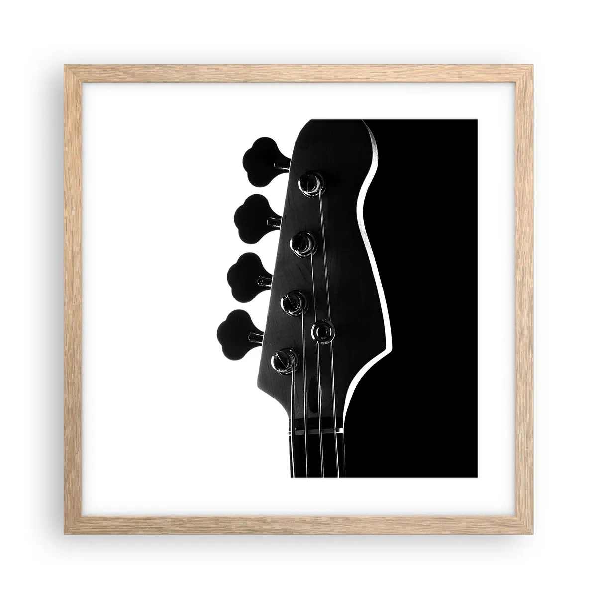 Poster in cornice rovere chiaro - Silenzio rock - 40x40 cm