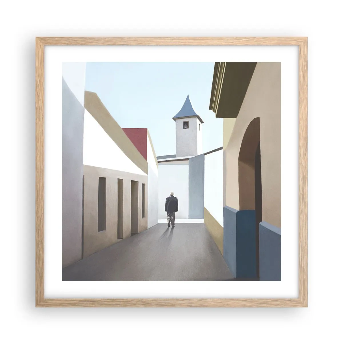 Poster in cornice rovere chiaro - Passeggiata assolata - 50x50 cm