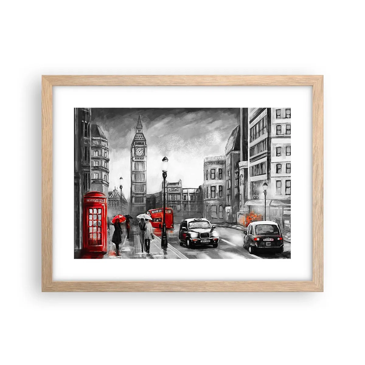 Poster in cornice rovere chiaro - Una città per niente grigia - 40x30 cm