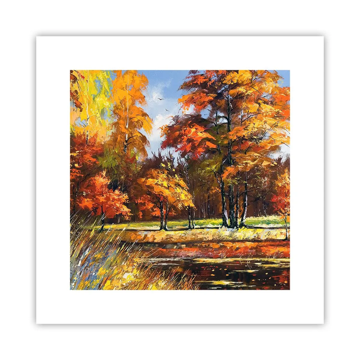 Poster - Paesaggio in oro e marrone - 30x30 cm