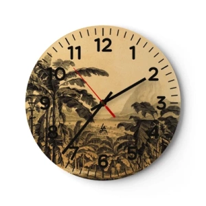 Orologio da parete - Orologio in Vetro - Nel clima coloniale - 40x40 cm