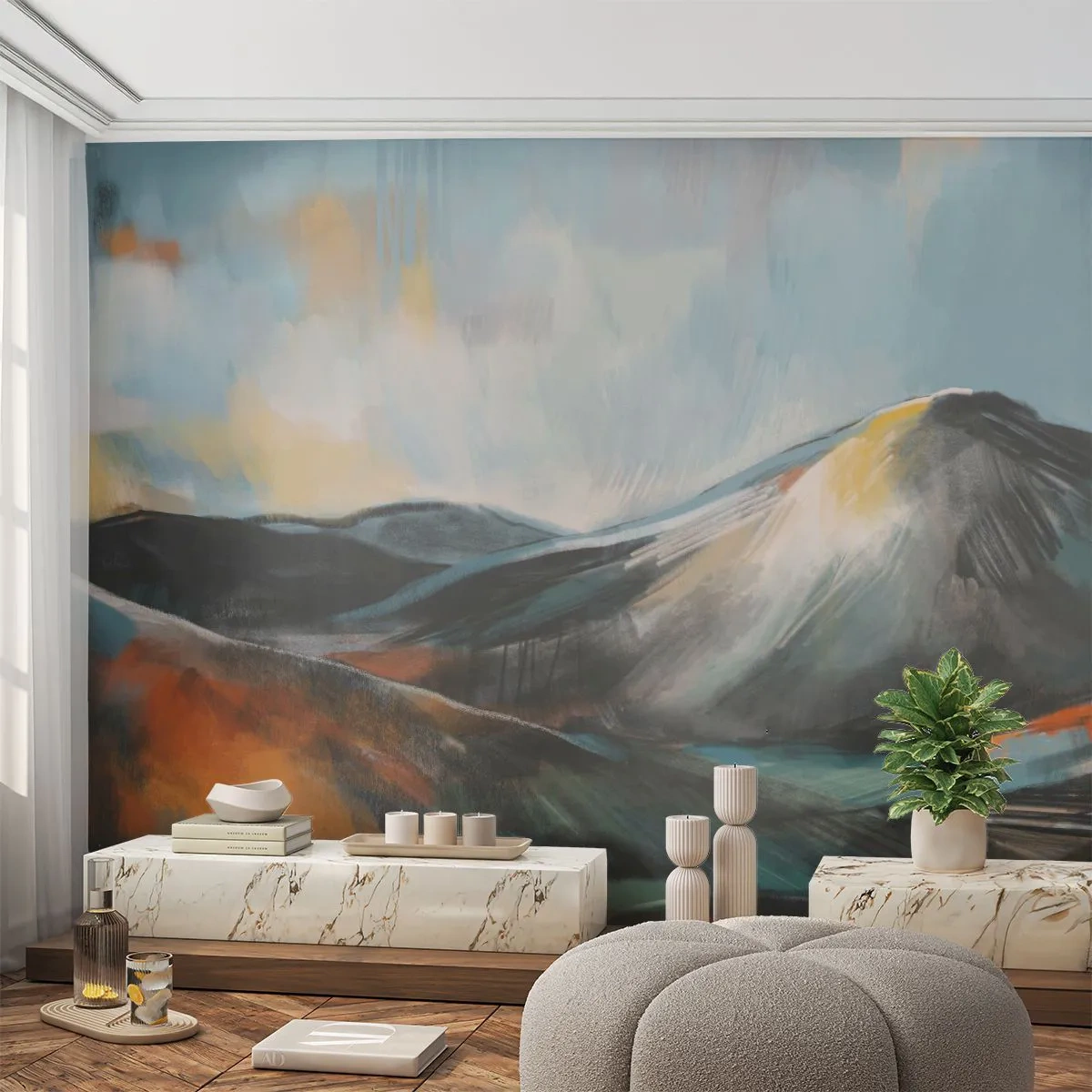 Fotomurali Standard Eco - Aspri e belli - Pezzo, Montagne, Paesaggio - 350x256 cm
