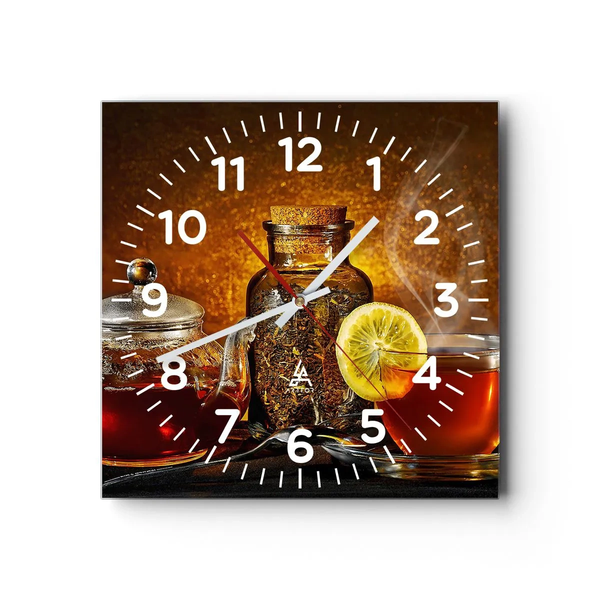 Orologio da parete - Orologio in Vetro - Nello stile dei maestri olandesi - 30x30 cm