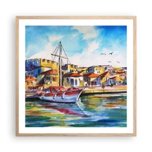 Poster in cornice rovere chiaro - Un colorato pomeriggio - 60x60 cm