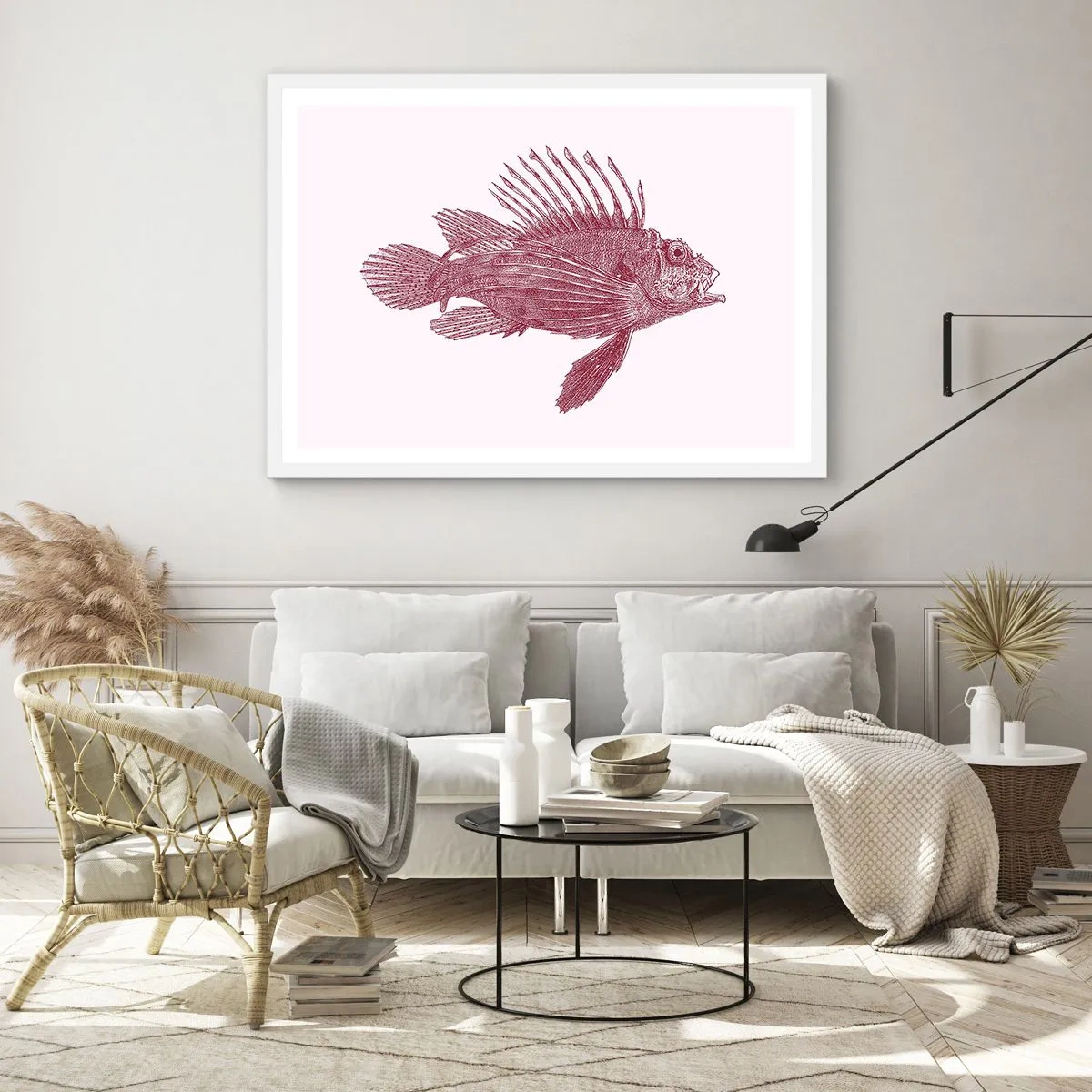 Poster in cornice bianca - Abitante di mari esotici - 40x30 cm