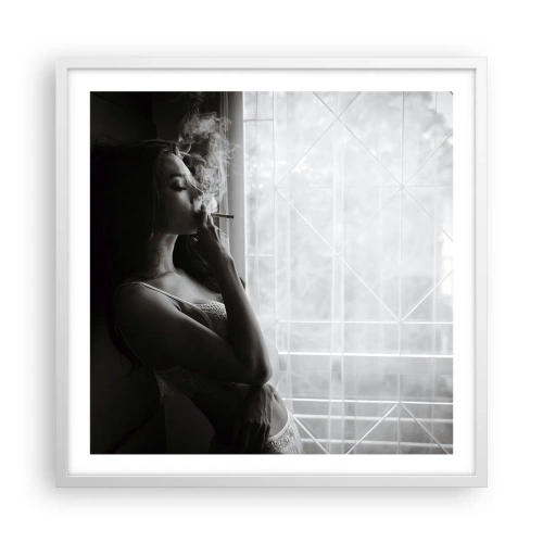 Poster in cornice bianca - Attimo sensuale - 60x60 cm