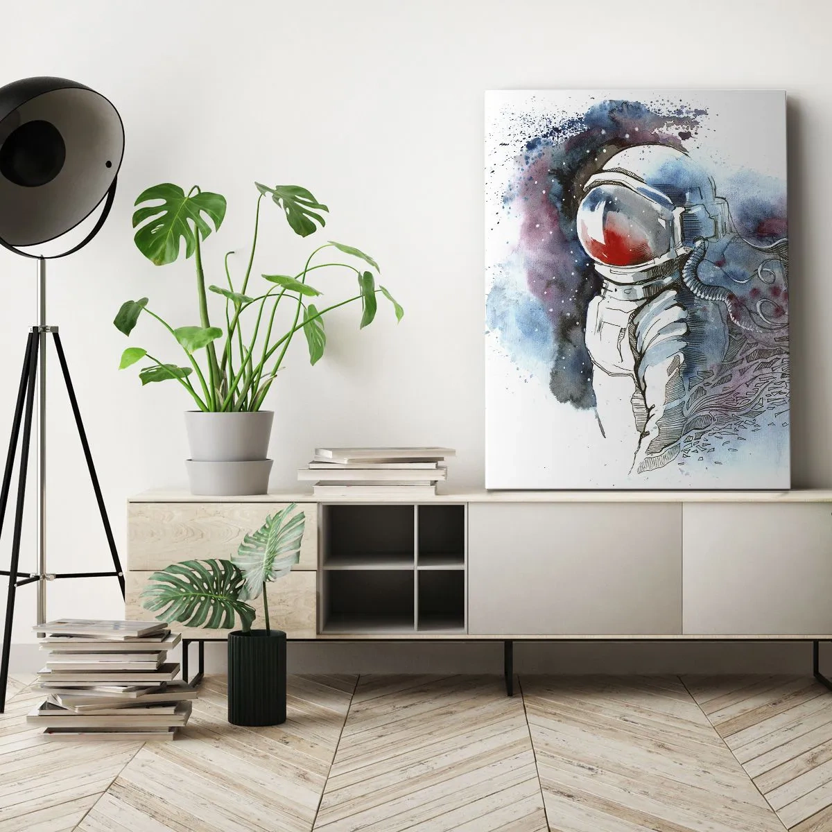 Quadro su tela - Stampe su Tela - Da solo nel cosmo - 45x80 cm