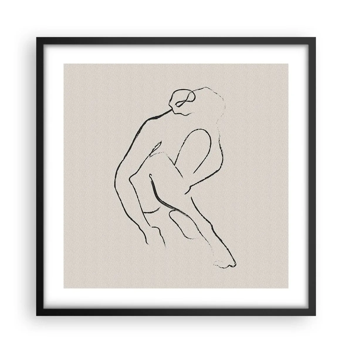 Poster in cornice nera - Schizzo intimo - 50x50 cm
