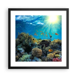Poster in cornice nera - Tesori sotto al mare - 40x40 cm