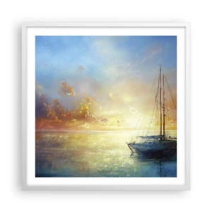 Poster in cornice bianca - Nella baia dorata - 60x60 cm