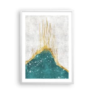 Poster in cornice bianca - Flusso dorato - 50x70 cm