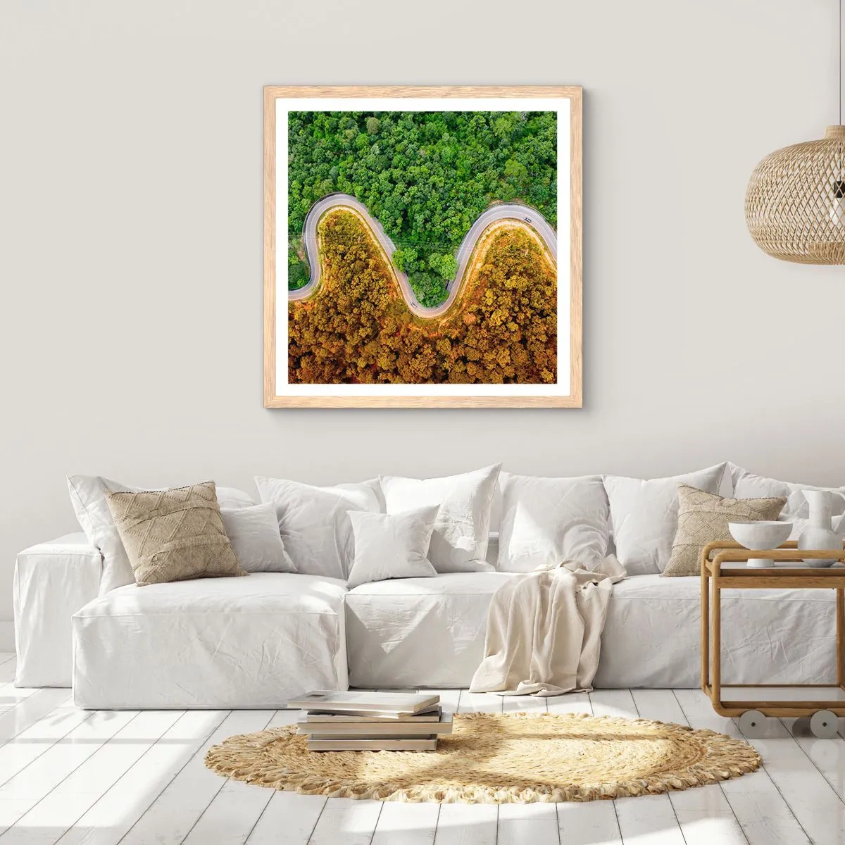 Poster in cornice rovere chiaro - Confine e separazione - 40x40 cm