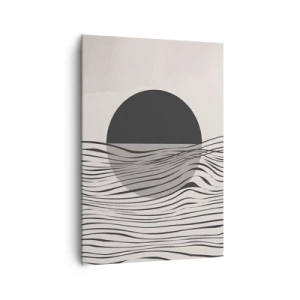 Quadro su tela - Stampe su Tela - Linee astratte e forme geometriche in colori tenui - 70x100cm - Composizione a metà - Decorazione murale moderna per soggiorno e camera da letto ARTTOR