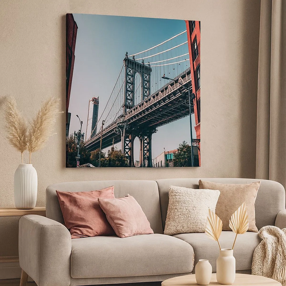 Quadro su tela - Stampe su Tela - Sopra le onde della città - 30x30 cm