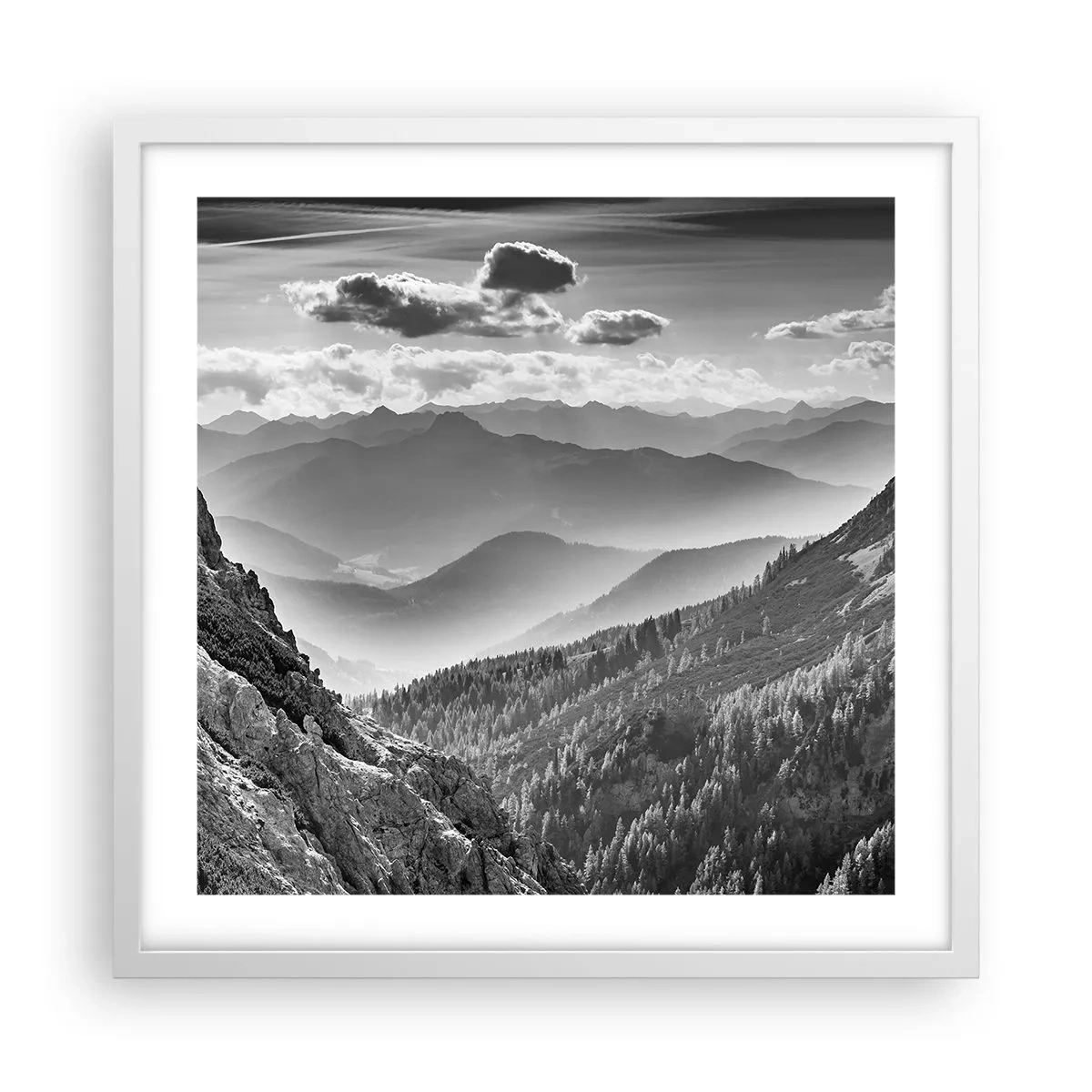 Poster in cornice bianca - Fino all'orizzonte - 50x50 cm