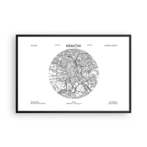 Poster in cornice nera - Anatomia di Cracovia - 91x61 cm