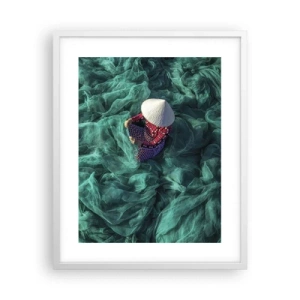 Poster in cornice bianca - Nel mare di reti - 40x50 cm