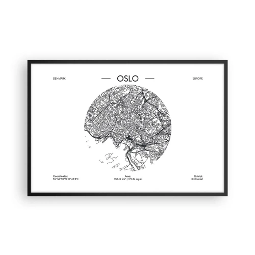 Poster in cornice nera - Anatomia di Oslo - 91x61 cm