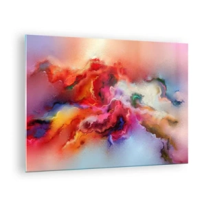 Quadro su vetro - Un'astrazione colorata che ricorda vorticosi scie di fumo. - 70x50cm - Come afferrare i sogni: fumo - Decorazione murale moderna per soggiorno e camera da letto ARTTOR