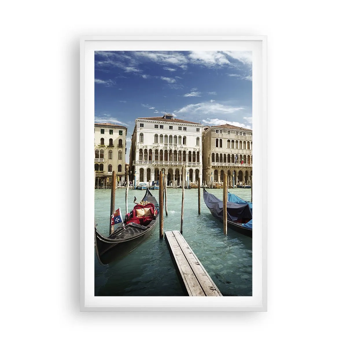Poster in cornice bianca - Palazzi nel blu - 61x91 cm