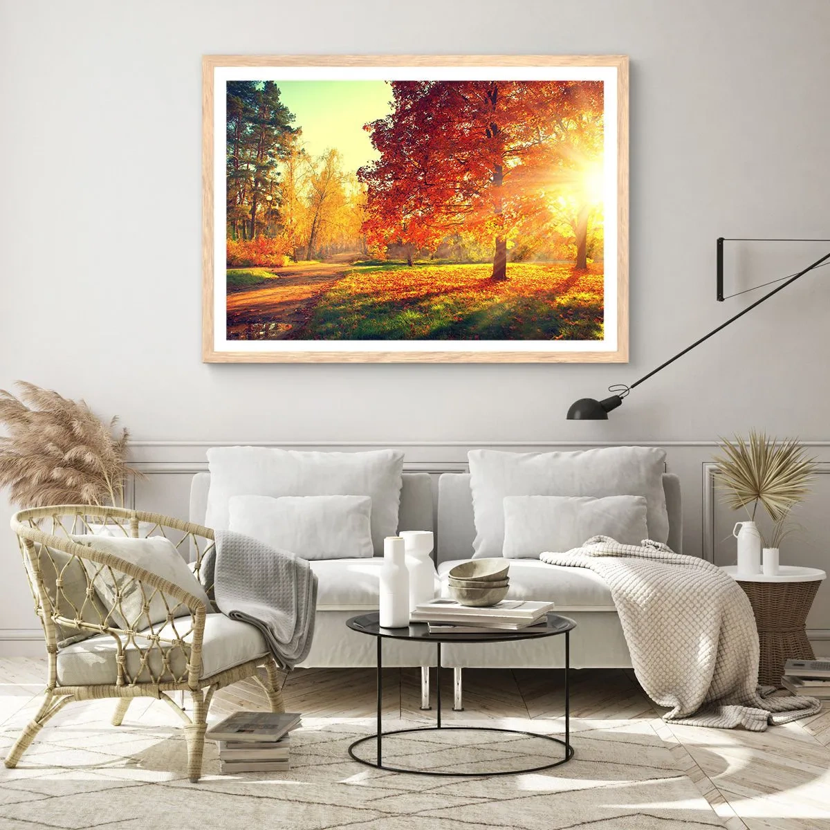 Poster in cornice rovere chiaro - Rosso è bello - 91x61 cm