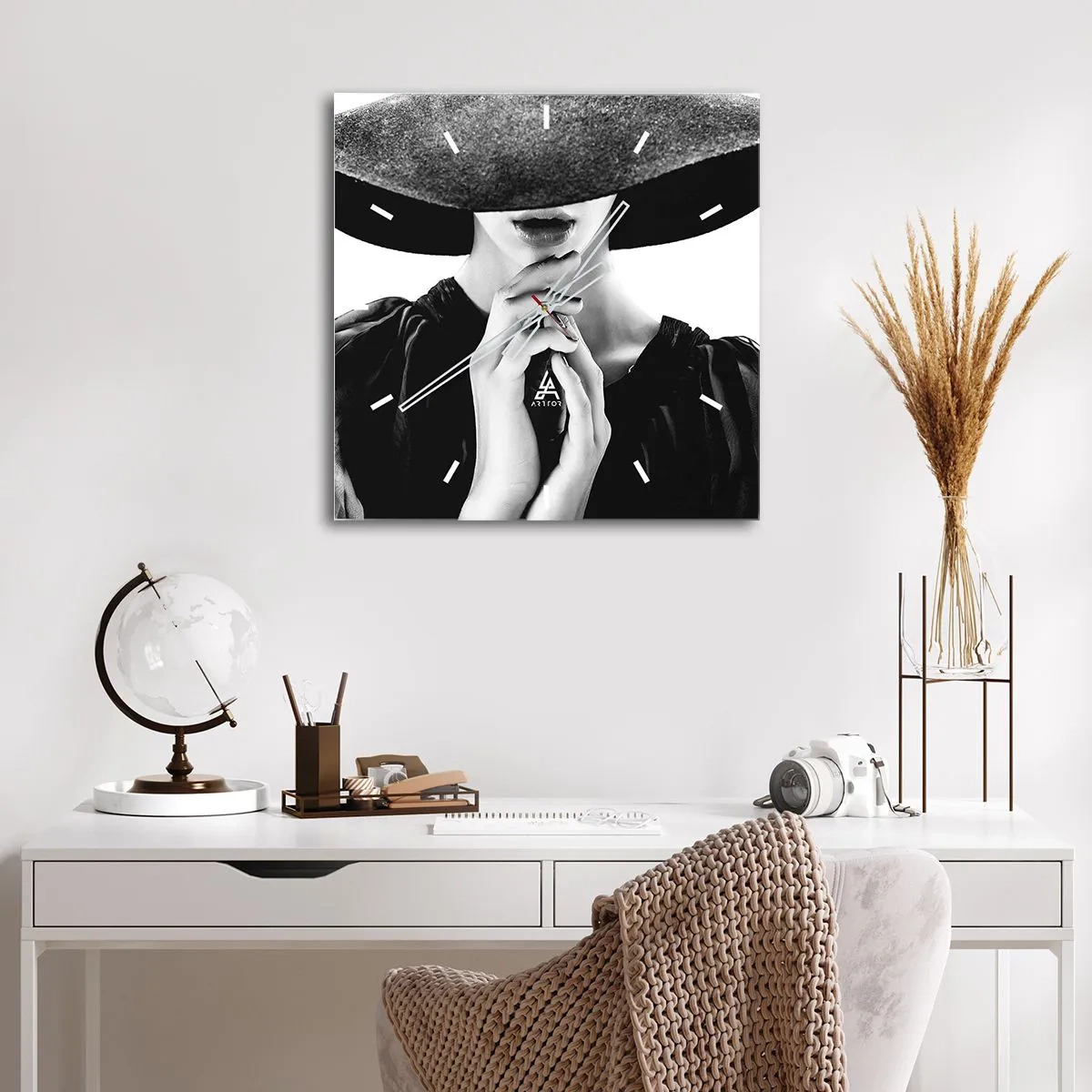 Orologio da parete - Orologio in Vetro - Bellezza celata - 40x40 cm