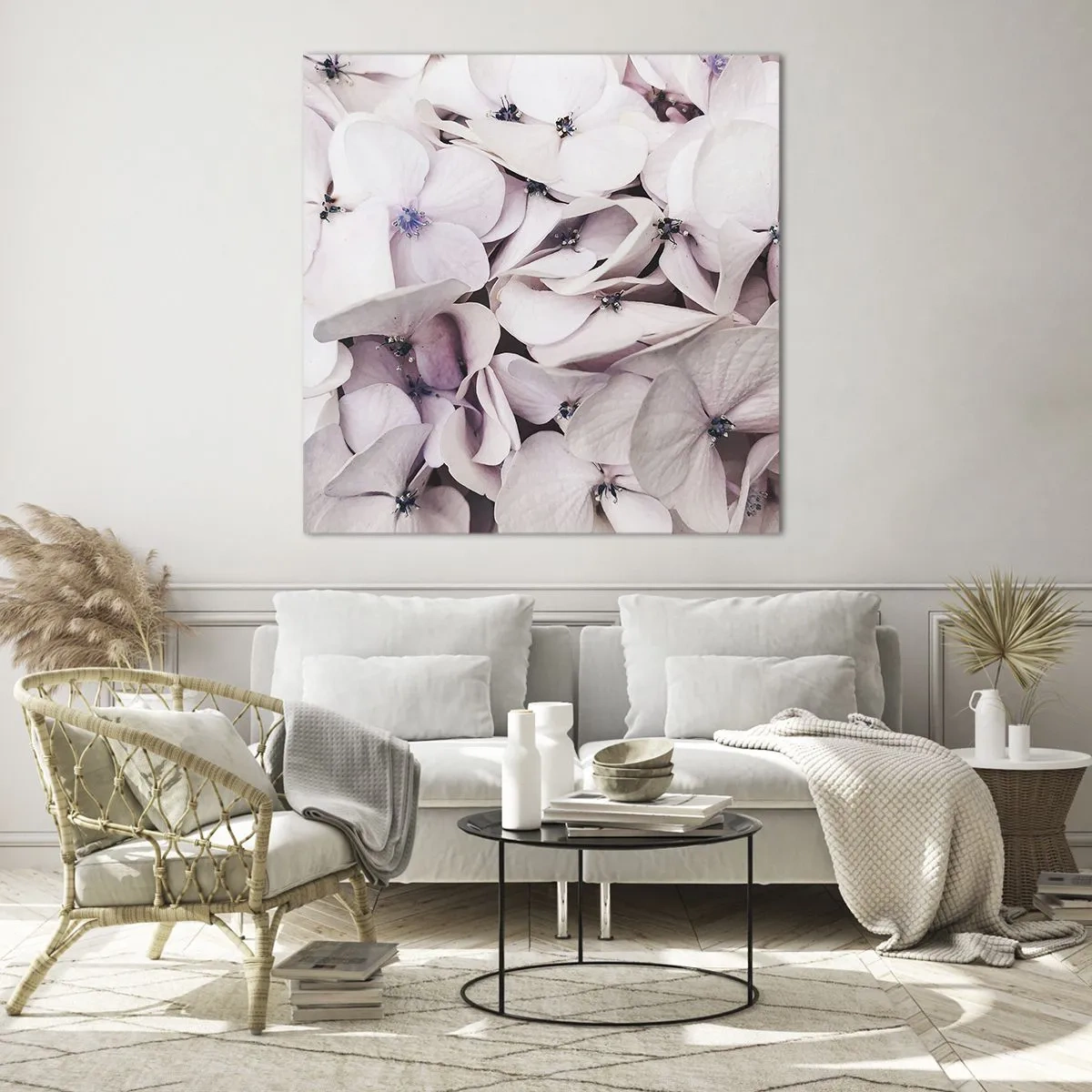 Quadro su vetro - Un'alluvione di fiori - 40x40 cm