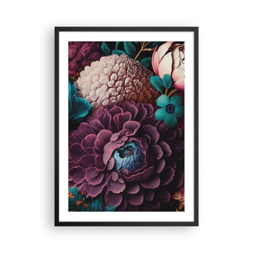 Poster in cornice nera - Una composizione floreale in tonalità intense - 50x70cm - Ricchezza della natura - Decorazione murale moderna per soggiorno e camera da letto ARTTOR