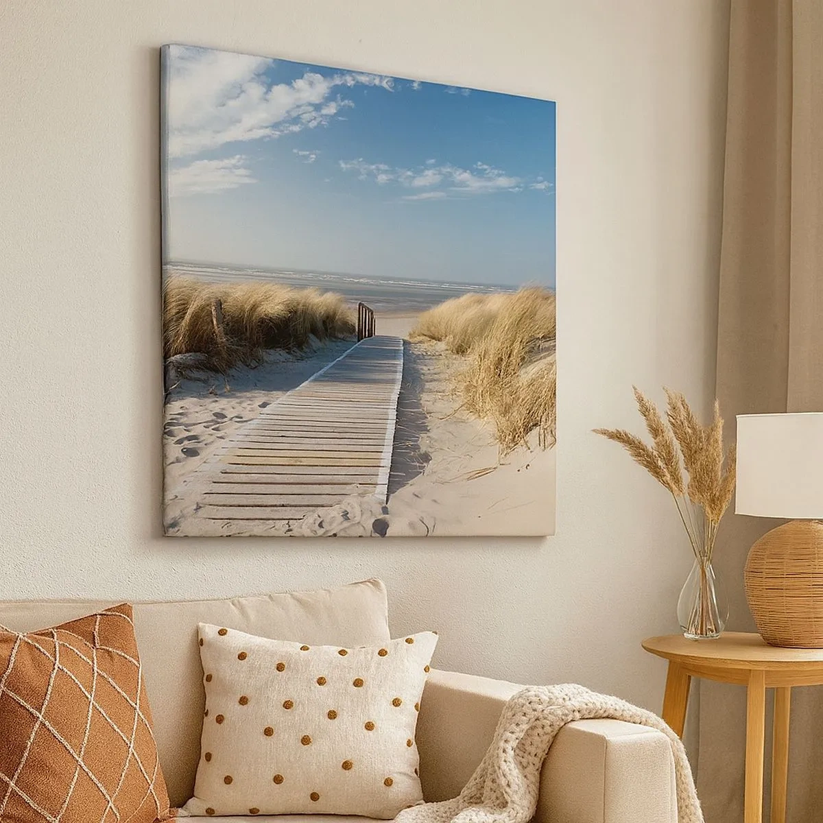 Quadro su tela - Stampe su Tela - Dopo la duna, nel fruscio dell'erba - 30x30 cm