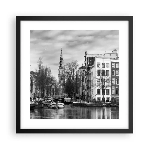 Poster in cornice nera - Atmosfera di Amsterdam - 40x40 cm