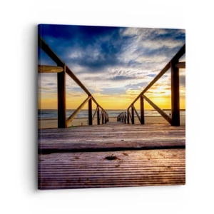 Quadro su tela - Stampe su Tela - Verso la spiaggia silenziosa al tramonto - 30x30 cm