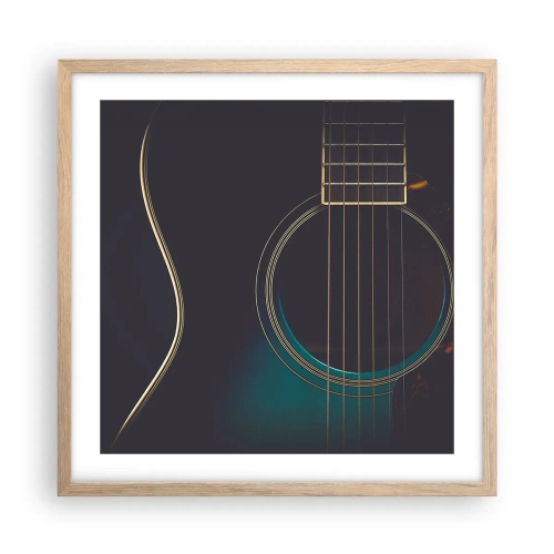 Poster in cornice rovere chiaro - L'attimo prima del suono - 50x50 cm