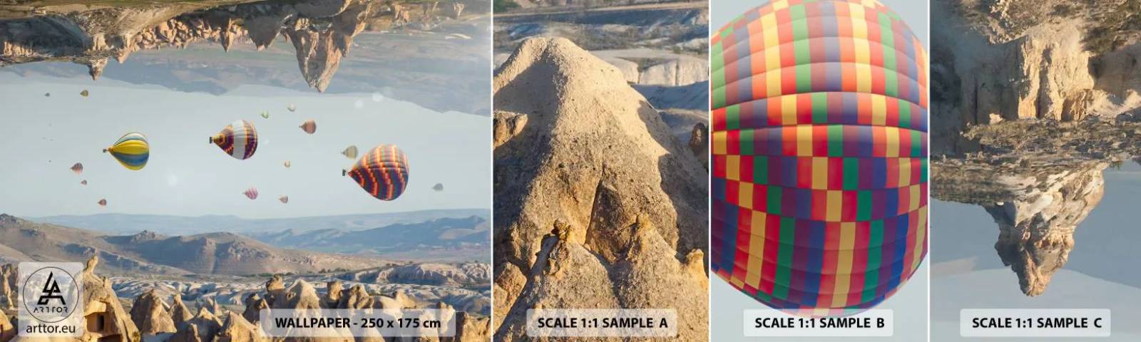 Campione di Fotomurale Adesivo Deluxe Sticker - Qui tutto è possibile - Astrazione, Palloncini, Paesaggio - 100x30 cm