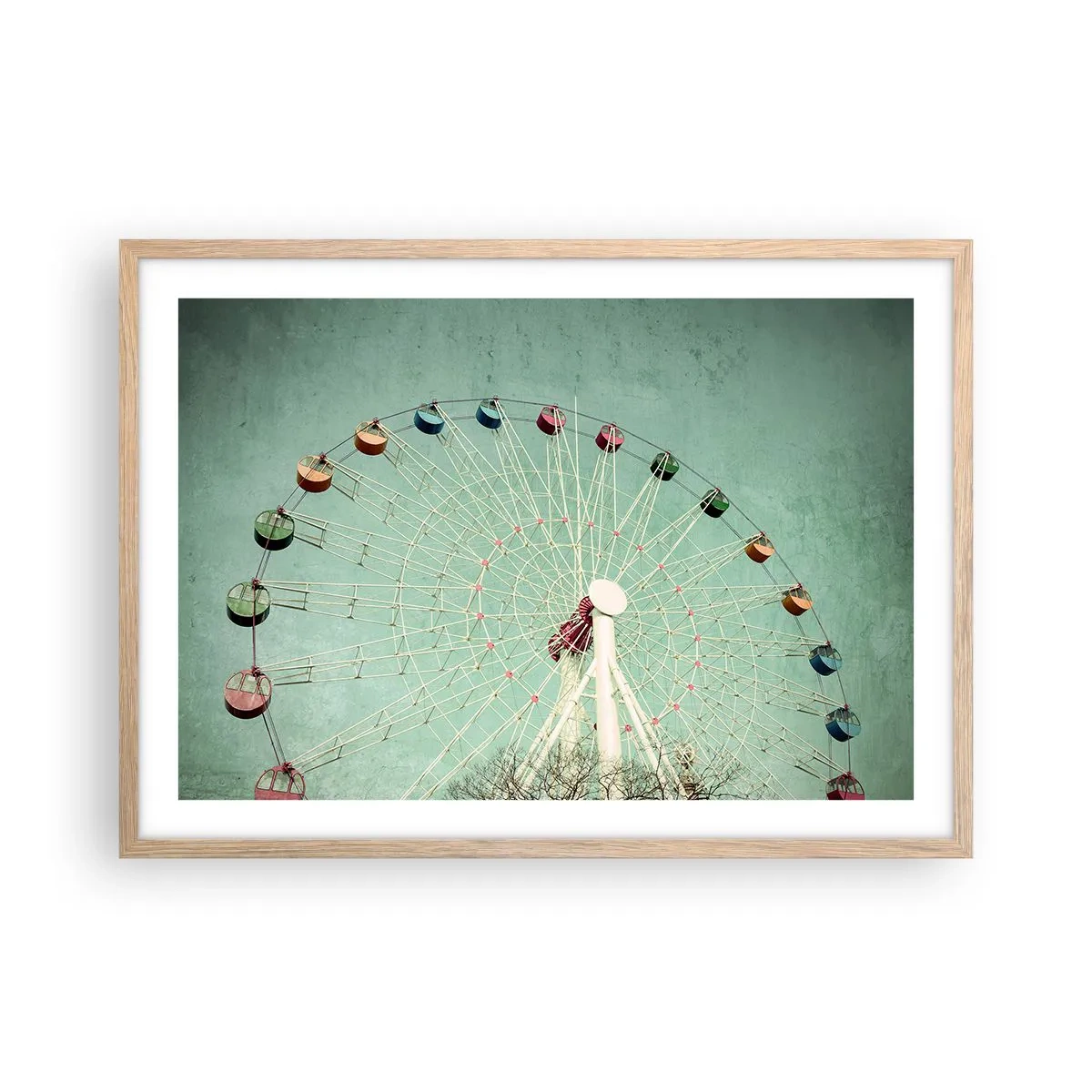 Poster in cornice rovere chiaro - Venite a divertirvi - 70x50 cm